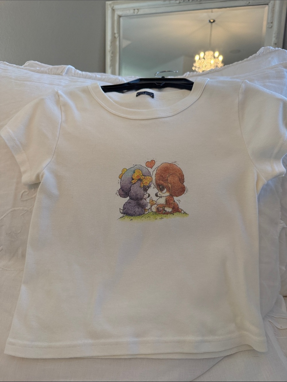 Brandy Melville Cropped Puppy Love Tee